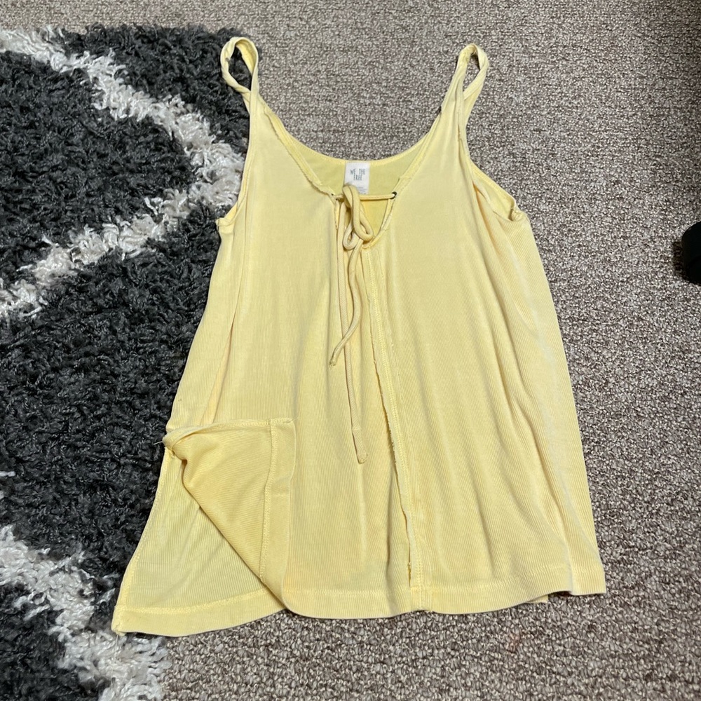 Free People Yellow Tank Top with front ties